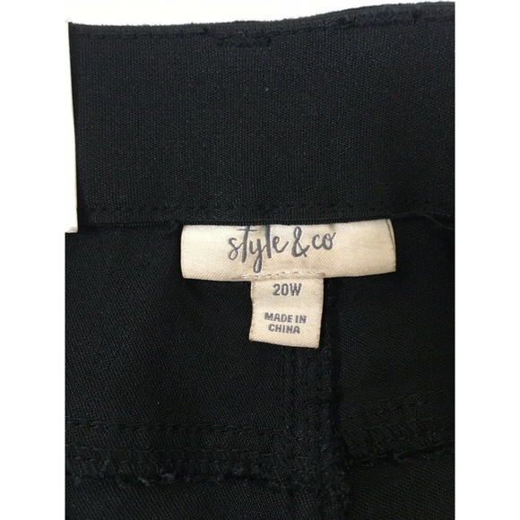 Style & Co Pants Black Crochet-Trim  Plus Size 20W Skinny Stretch - Picture 3 of 12